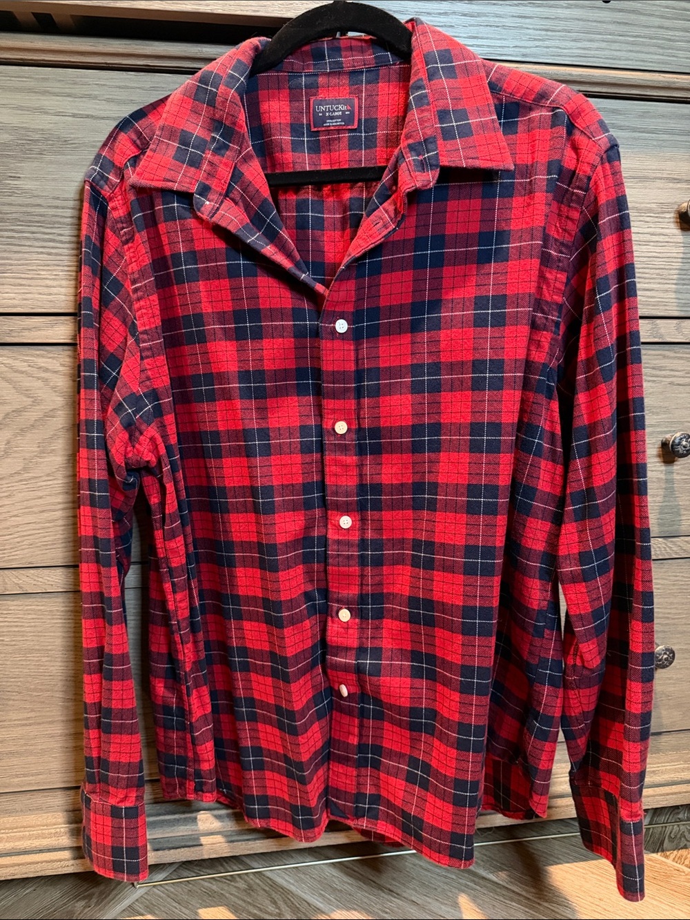 UNTUCKit Red & Navy Blue Plaid Long-Sleeve Button-Down Shirt